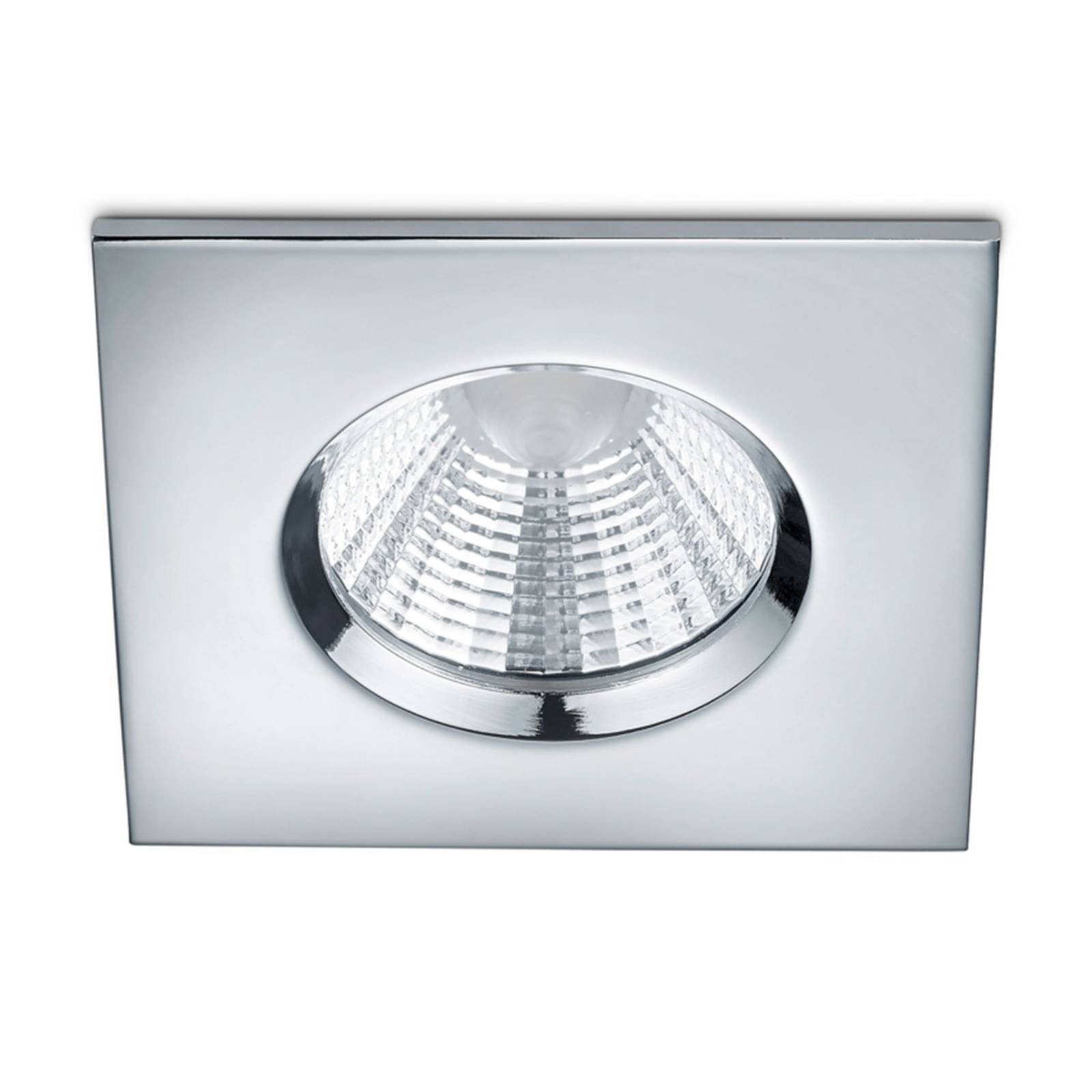 Kantet LED-downlight Zagros IP65 kromfarger