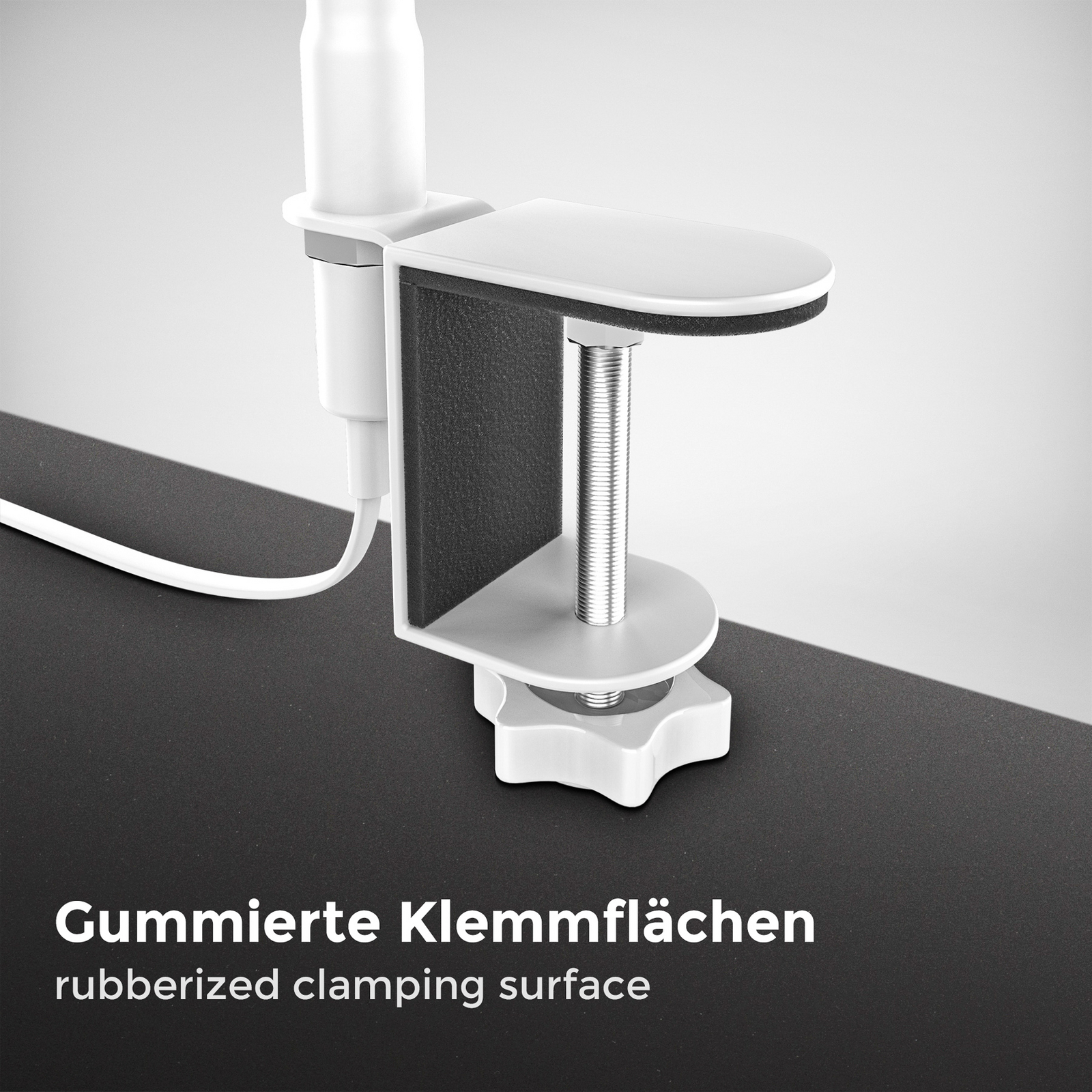 Klemmleuchte Snake, weiß, Metall, GU10 LED 3.000 K Klemmleuchte Snake, weiß, Metall, GU10 LED 3.000 K