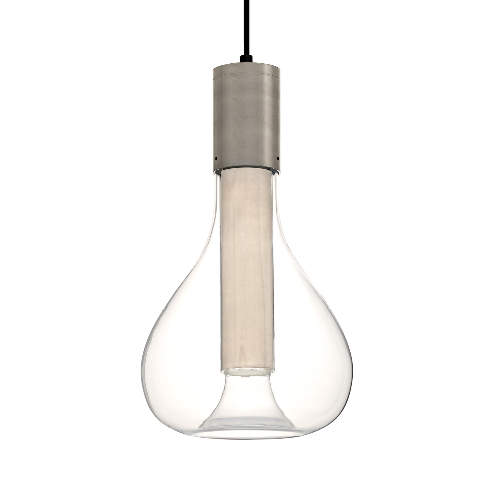 LZF Eris LED-Pendelleuchte Glasschirm, aluminium
