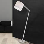 Lámpara de pie Artak con pantalla de lino blanca