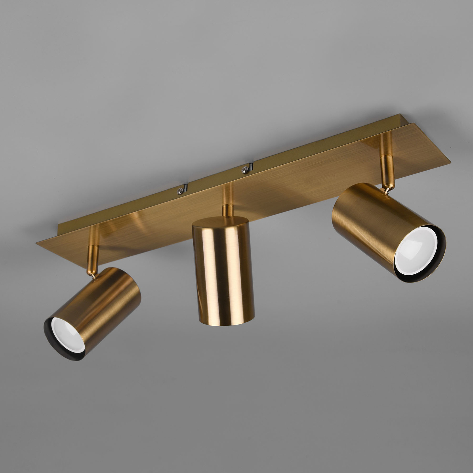 Marley ceiling spotlight, antique brass, 3bulb Lights.co.uk