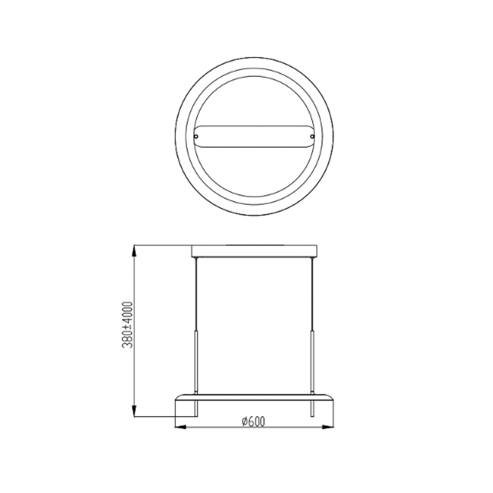 Molto Luce LED-Hängelampe Vuto PD, schwarz glänzend, Ø 60 cm