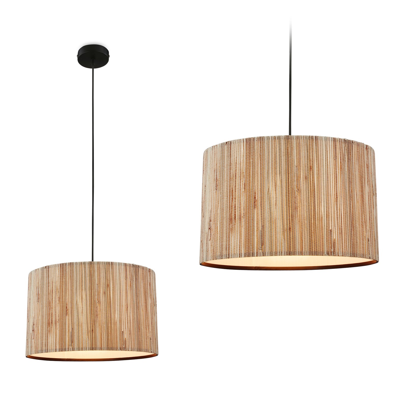 Slama pendant light, 1-bulb, Ø 35cm, natural colour, seagrass