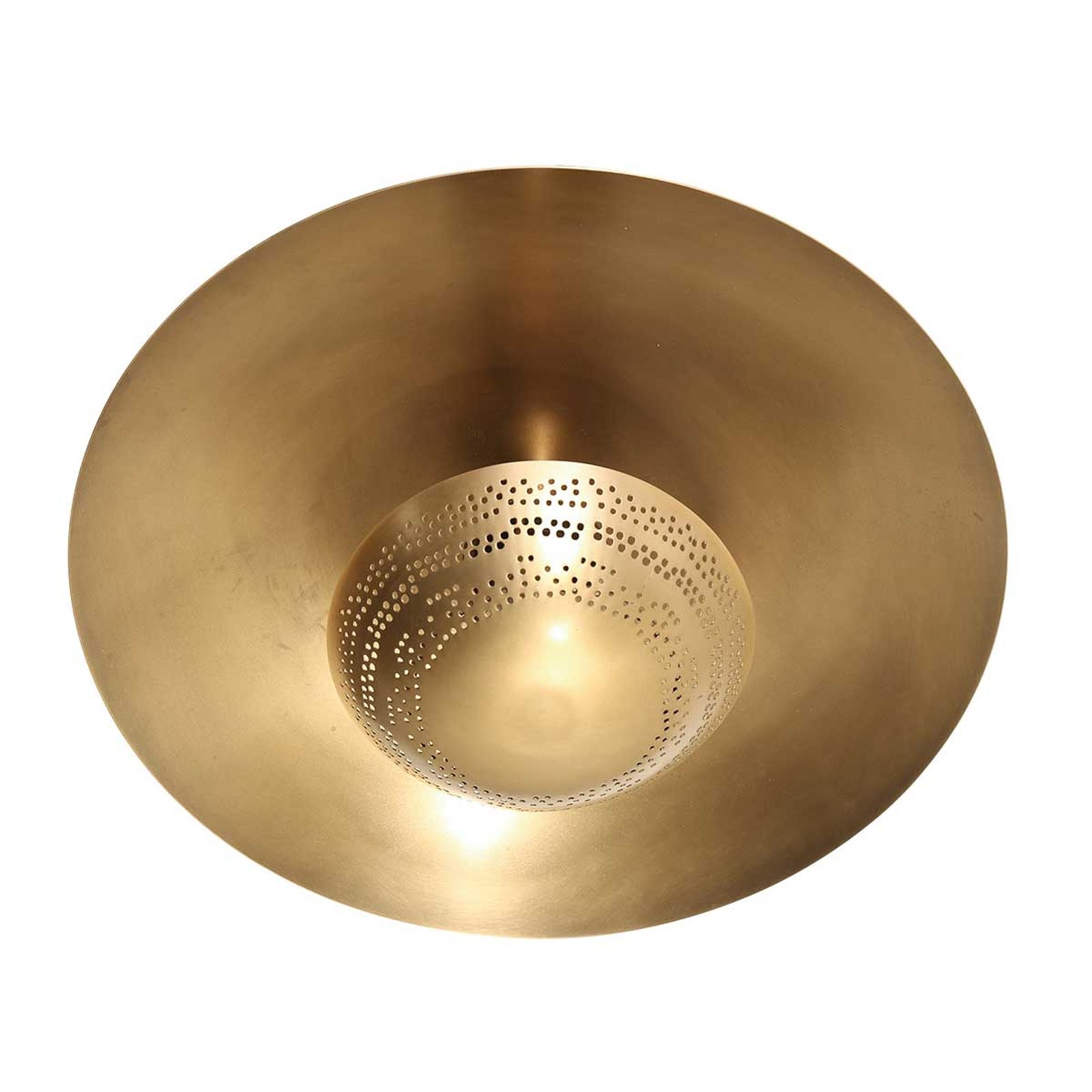 Brass ceiling light, brass-coloured, metal, Ø 42 cm