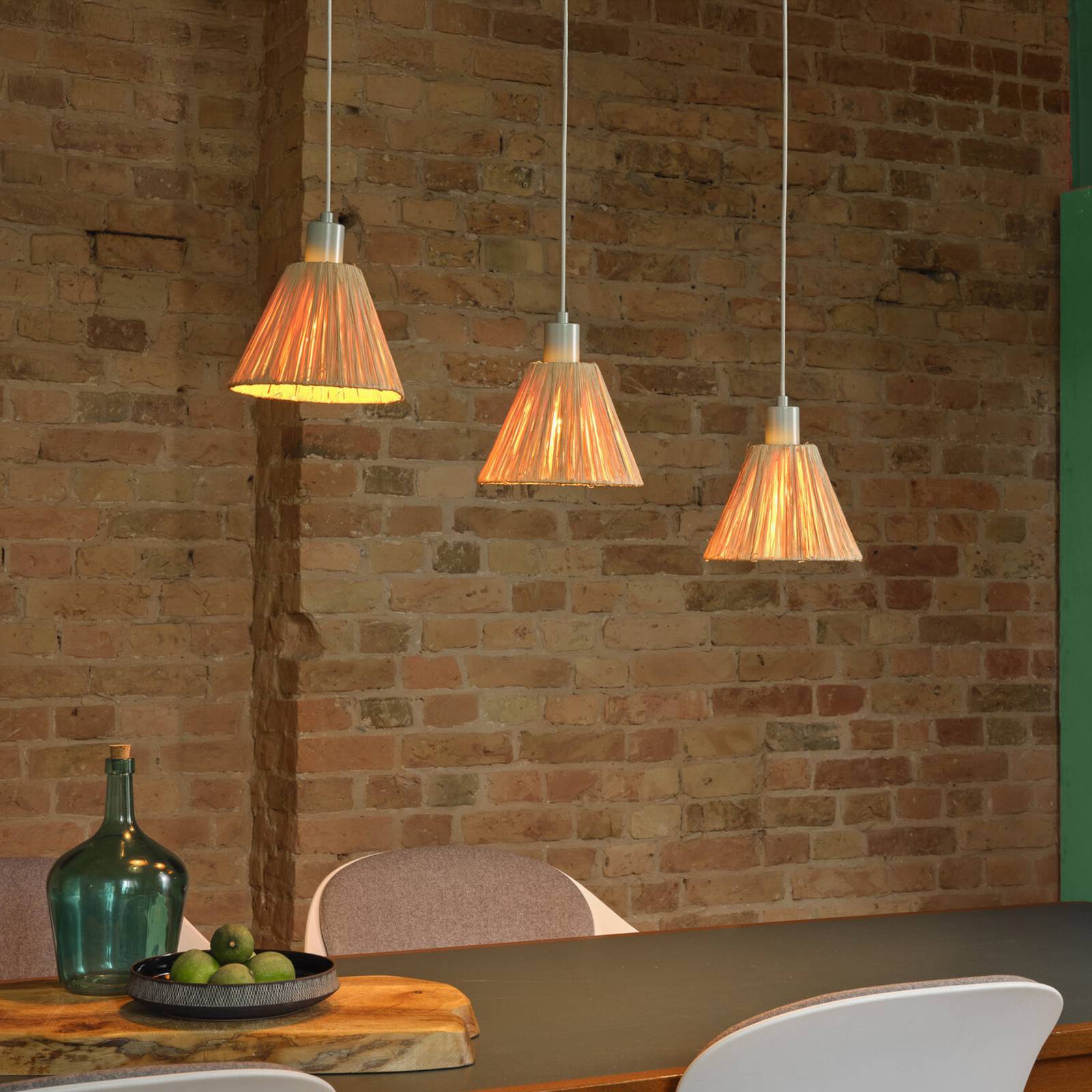 Żyrandol OSRAM Decor Raffia, 3-punktowa, rafia, naturalna