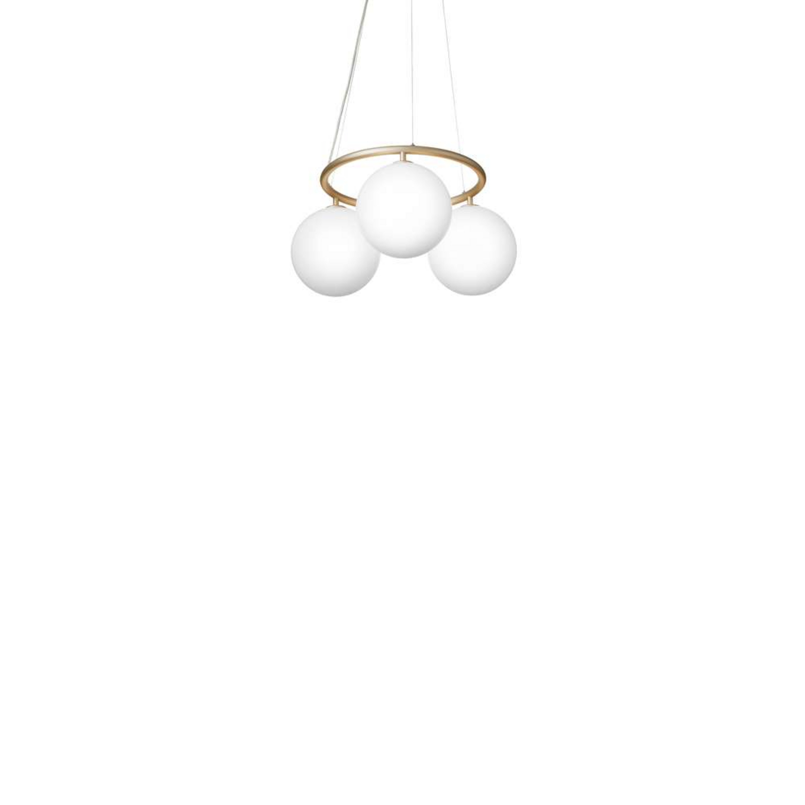 Nuura Kronleuchter Miira 3 Circular, Ø 54 cm, messing/opal