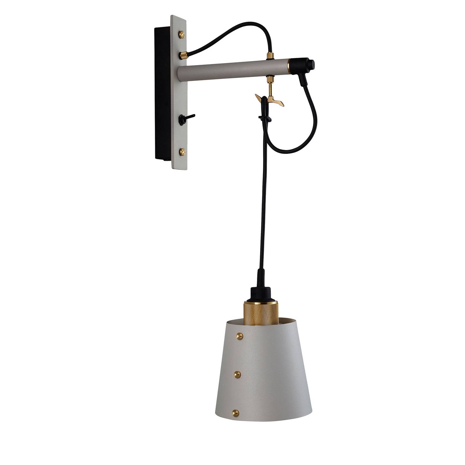 Buster + Punch Hooked Wall small grey/brass, for Living / Dining Room, steel, E27, 40 W