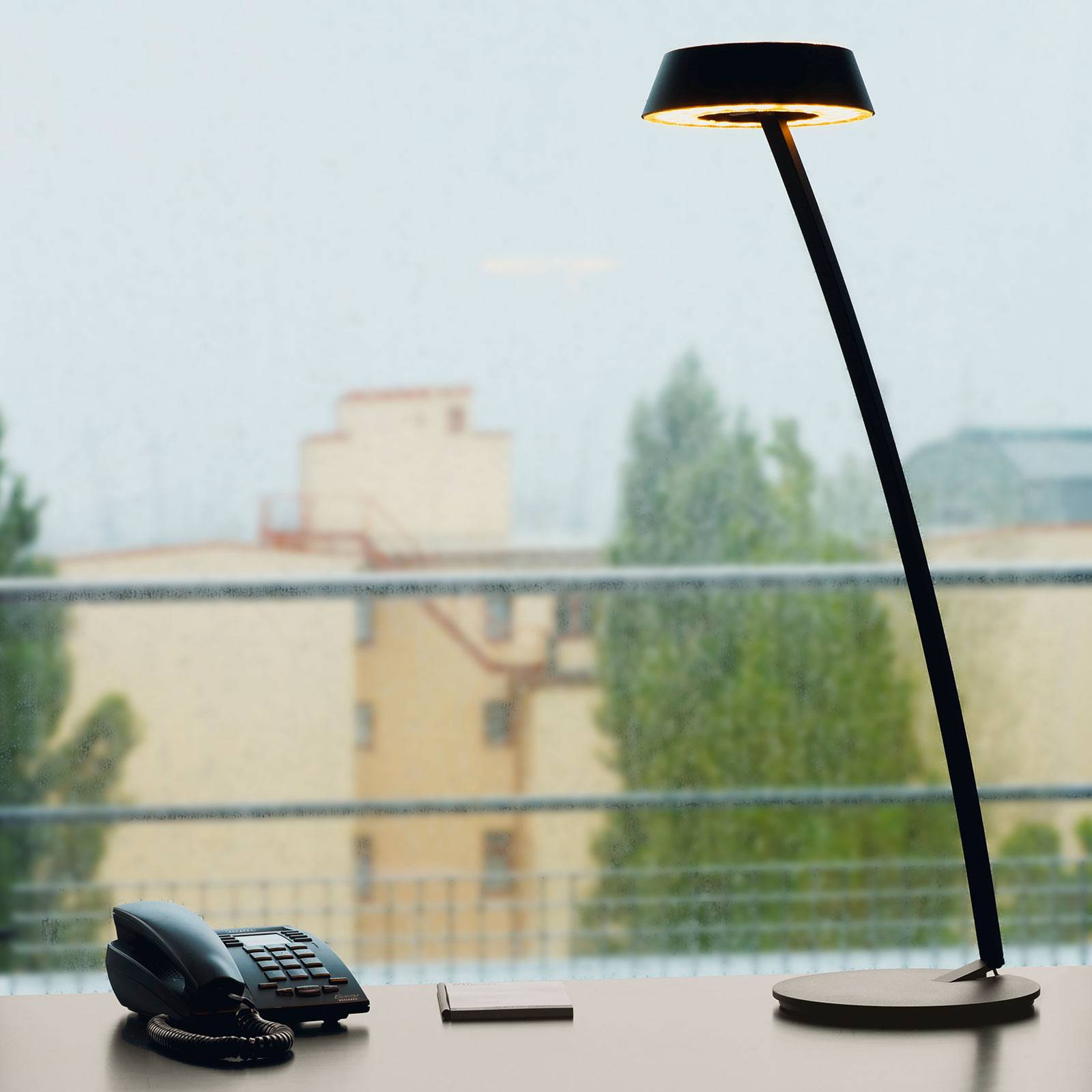 OLIGO Glance lampe à poser LED arquée noire mate