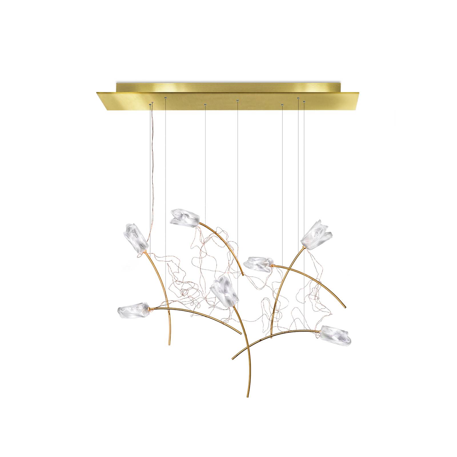 Slamp Tulip 7 LED-hänglampa prisma/mässing kantig