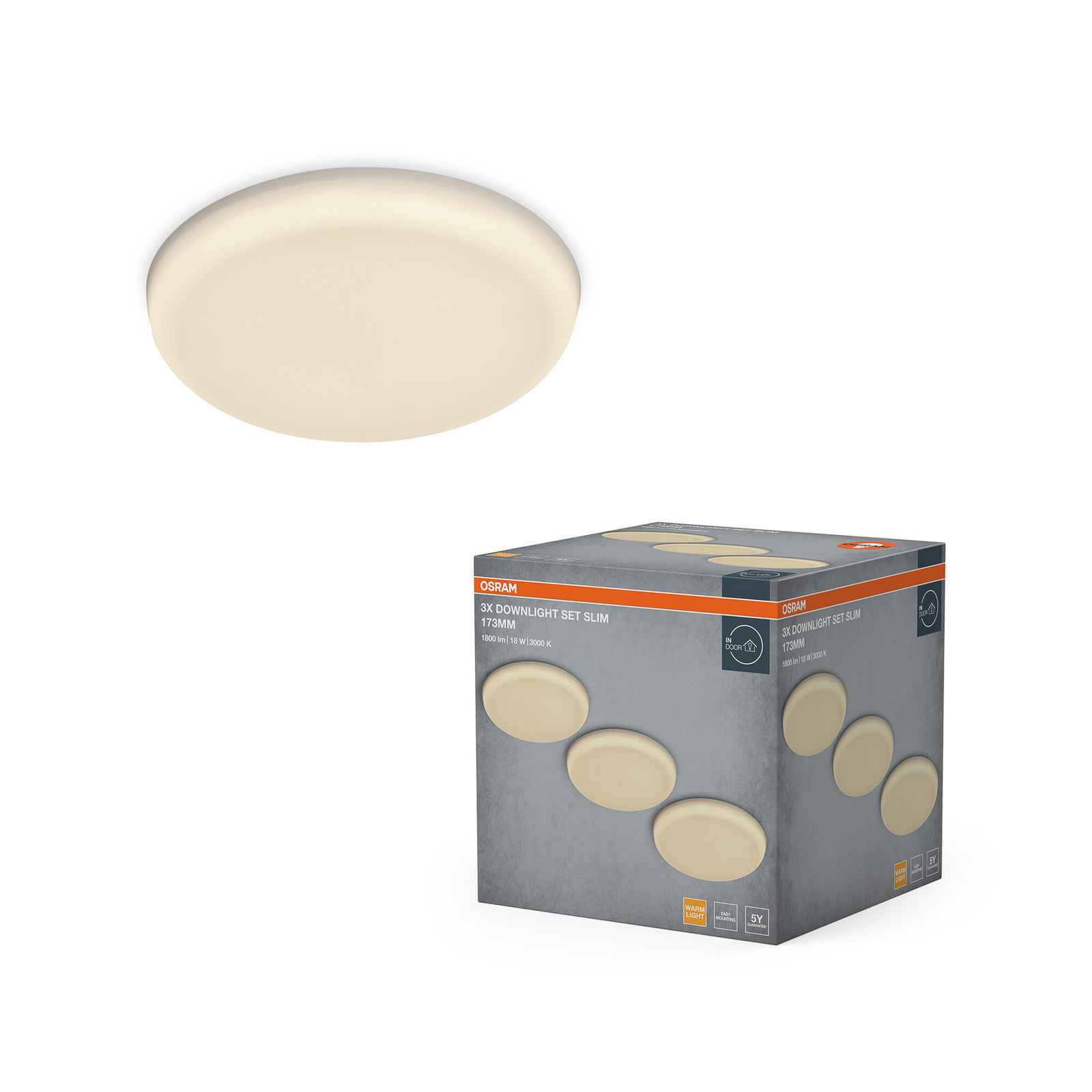 OSRAM LED φωτιστικό εντοιχισμού SLIM, Ø 17 cm, λευκό, μέταλλο, 3.000 K OSRAM LED φωτιστικό εντοιχισμού SLIM, Ø 17 cm, λευκό, μέταλλο, 3.000 K