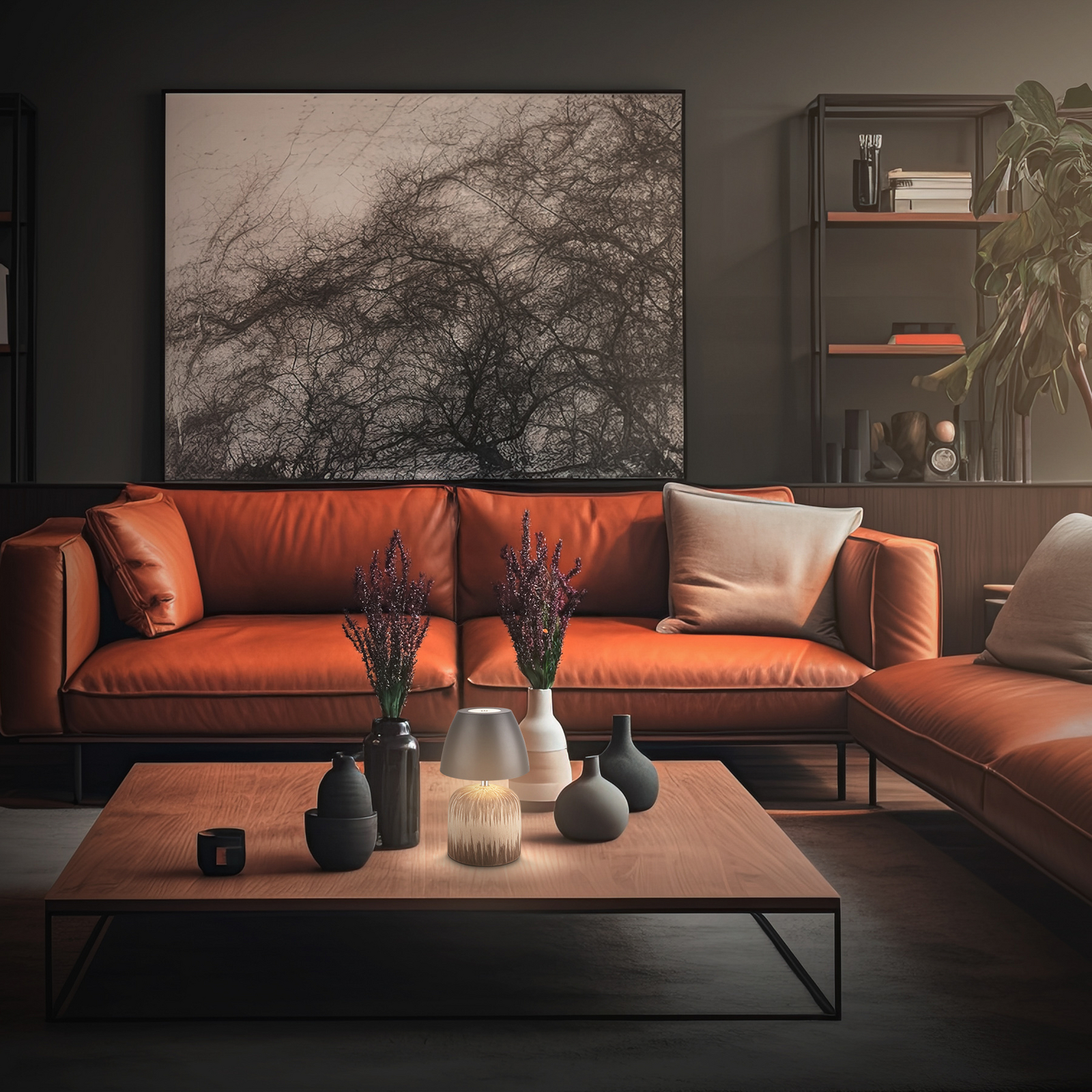 LED tafellamp op accu Brilo unplugged Cera, antraciet, 22 cm LED tafellamp op accu Brilo unplugged Cera, antraciet, 22 cm