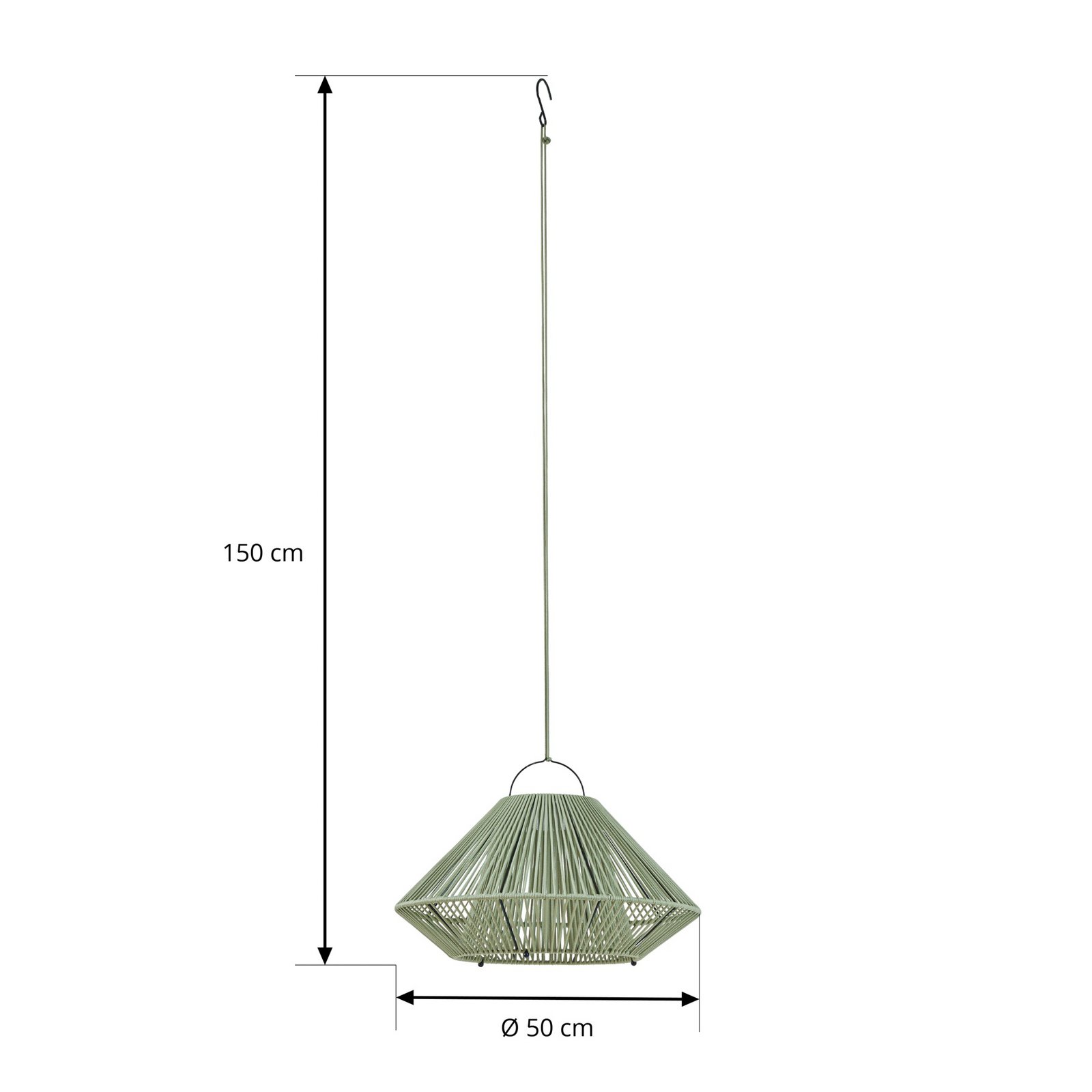 Austas LED-solcellelampe, Ø 50 cm, grøn, USB, IP54 - Lindby