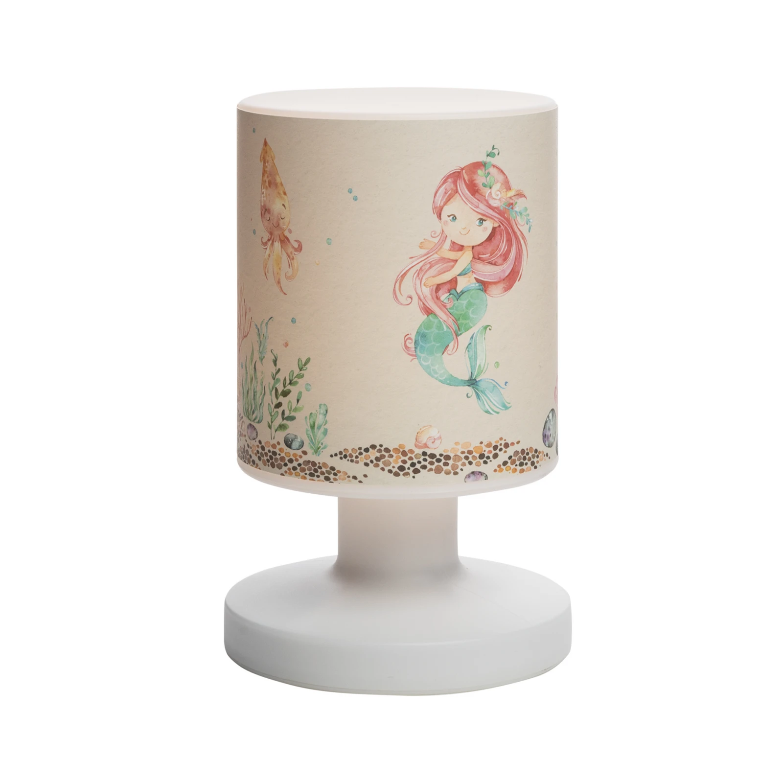 LED dobíjacia stolová lampa Mara morská panna, farebná, 21 cm