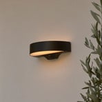 LED-Solar-Außenwandleuchte Monay Round, schwarz, IP44