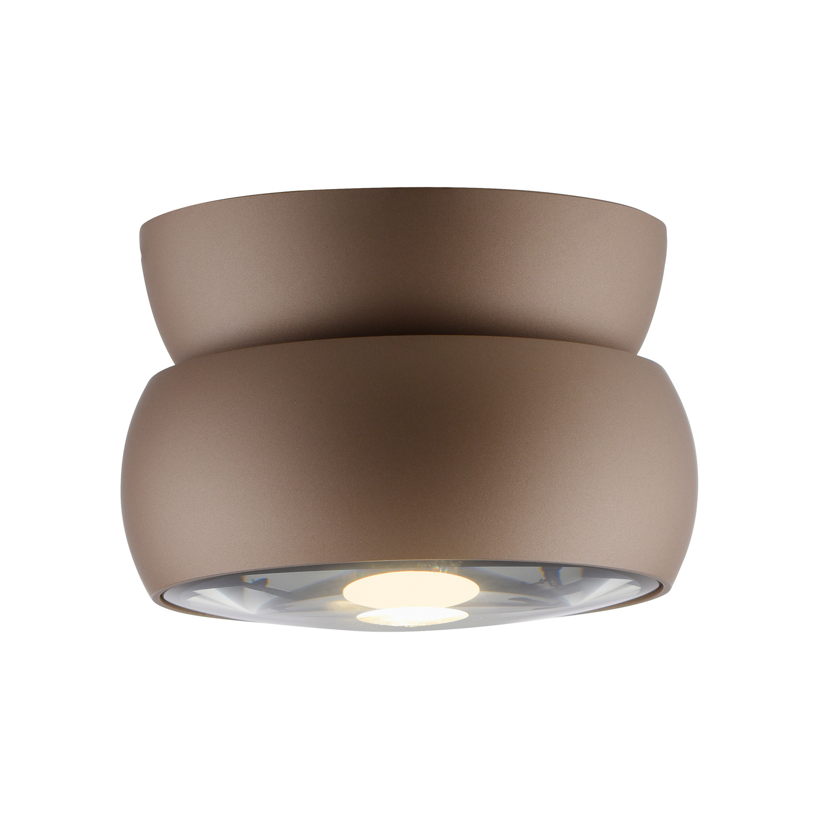 PURE LED тавански спот Move, Ø 12 cm, бронзов цвят, метал/стъкло