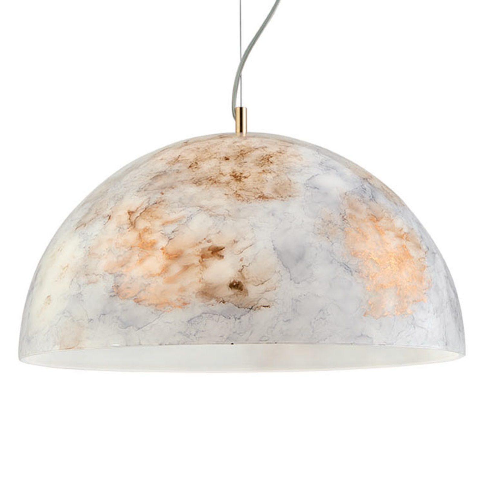Viokef Hand-decorated glass hanging light Duomo, for Living / Dining Room, metal, glass, E27, 70 W, energy efficiency: A++, H: 25 cm