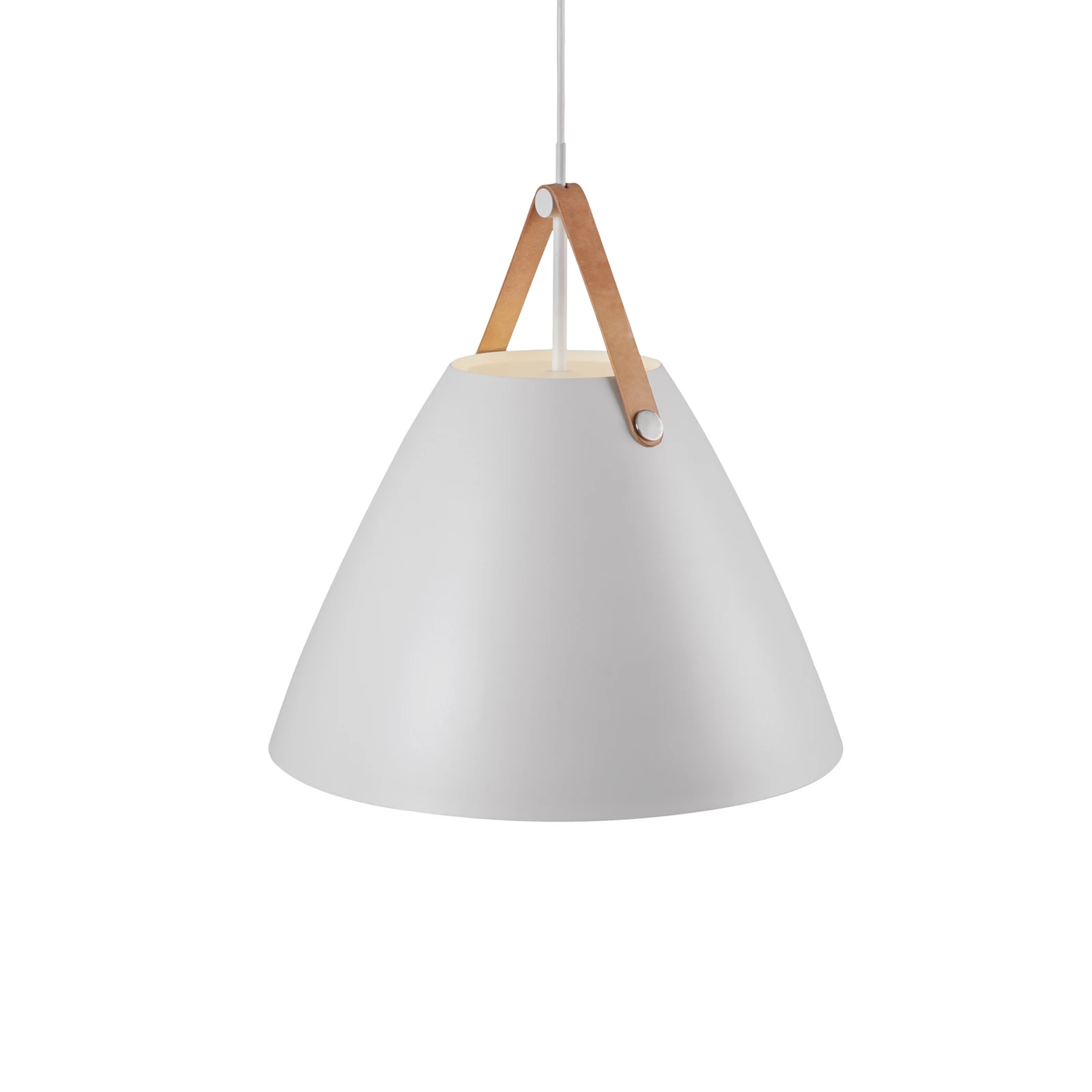 Závesné svietidlo Strap s kovovým tienidlom Ø 48 cm, biele