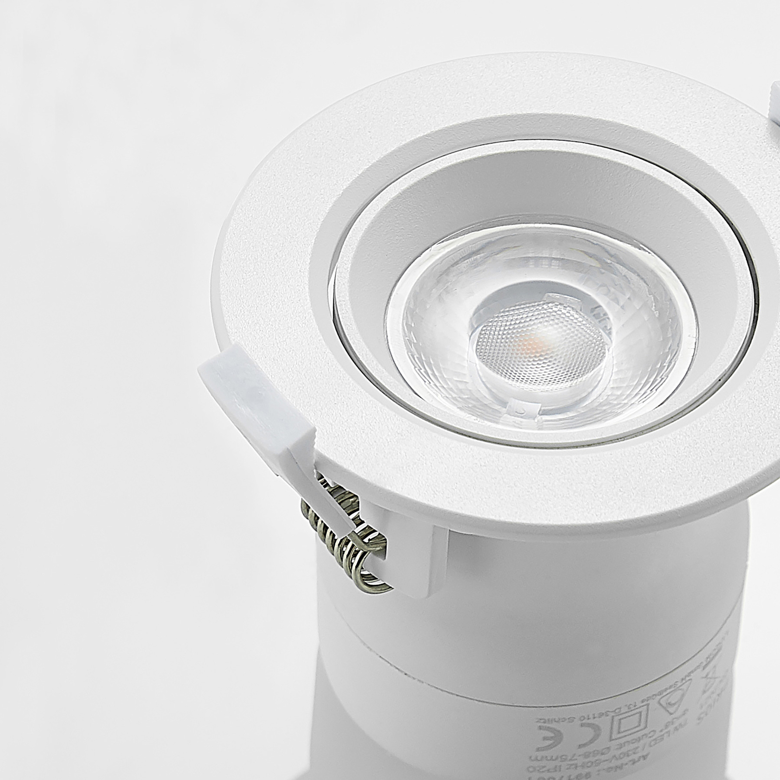 Prios Shima LED inbouwlamp, wit, 3.000 K, 7 W