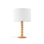 Lampe de table Karlie, blanche, en bois, hauteur 45 cm, E27 - Lucande