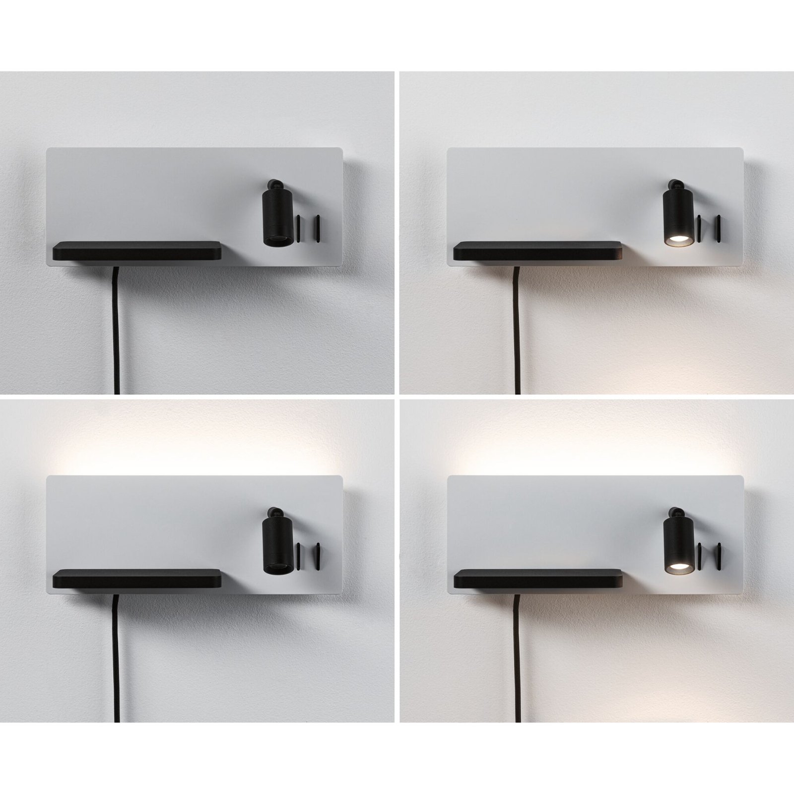 Serra LED Vägglampa USB C Dim. Left Side Matt Vit/Matt Svart - Paulmann