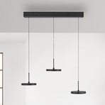 JUST LIGHT. LED hanglamp Plata, zwart, 3-lamps, 3.000 K