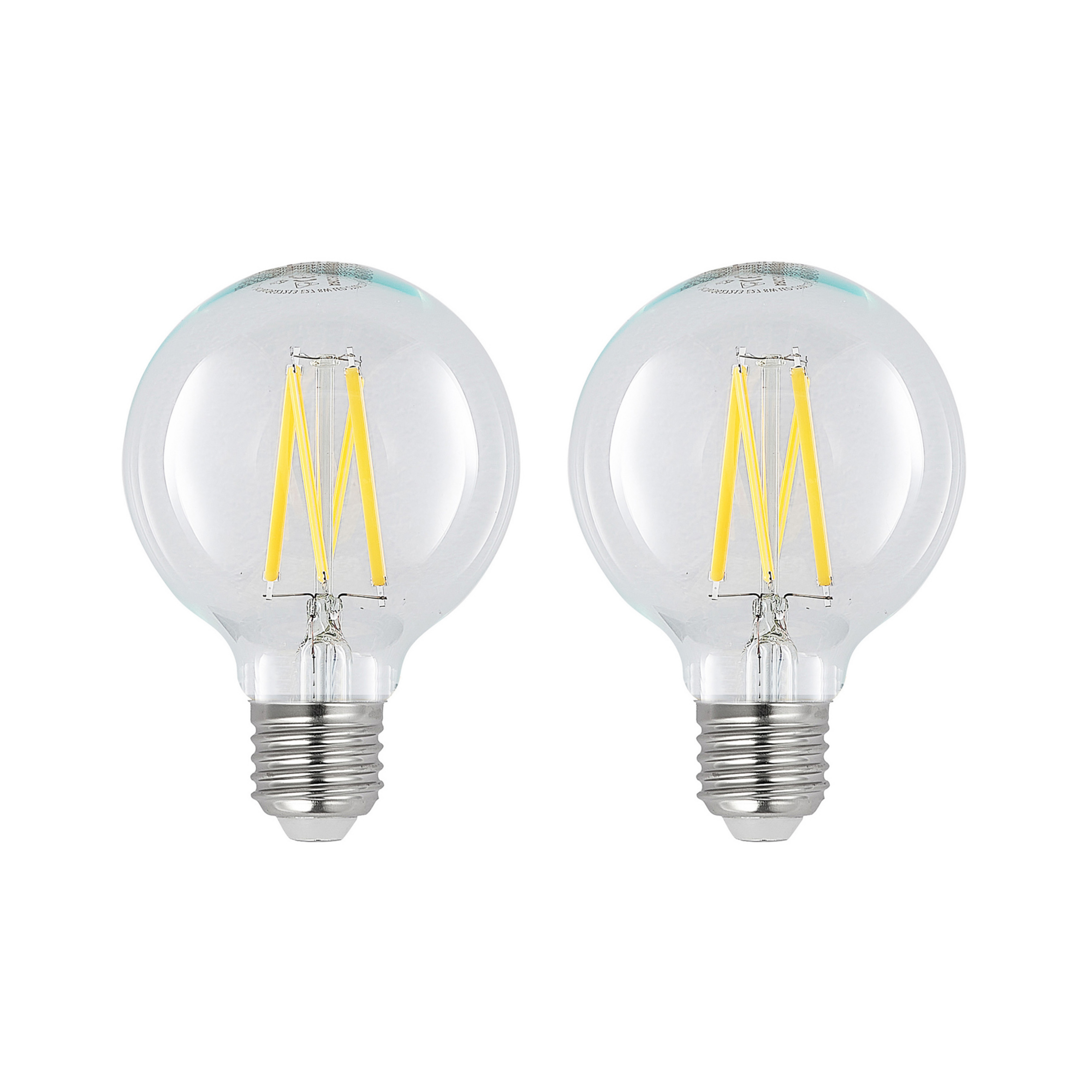 LED E27 8W G80 2,700K πυράκτωσης dimmable σαφές 2pcs