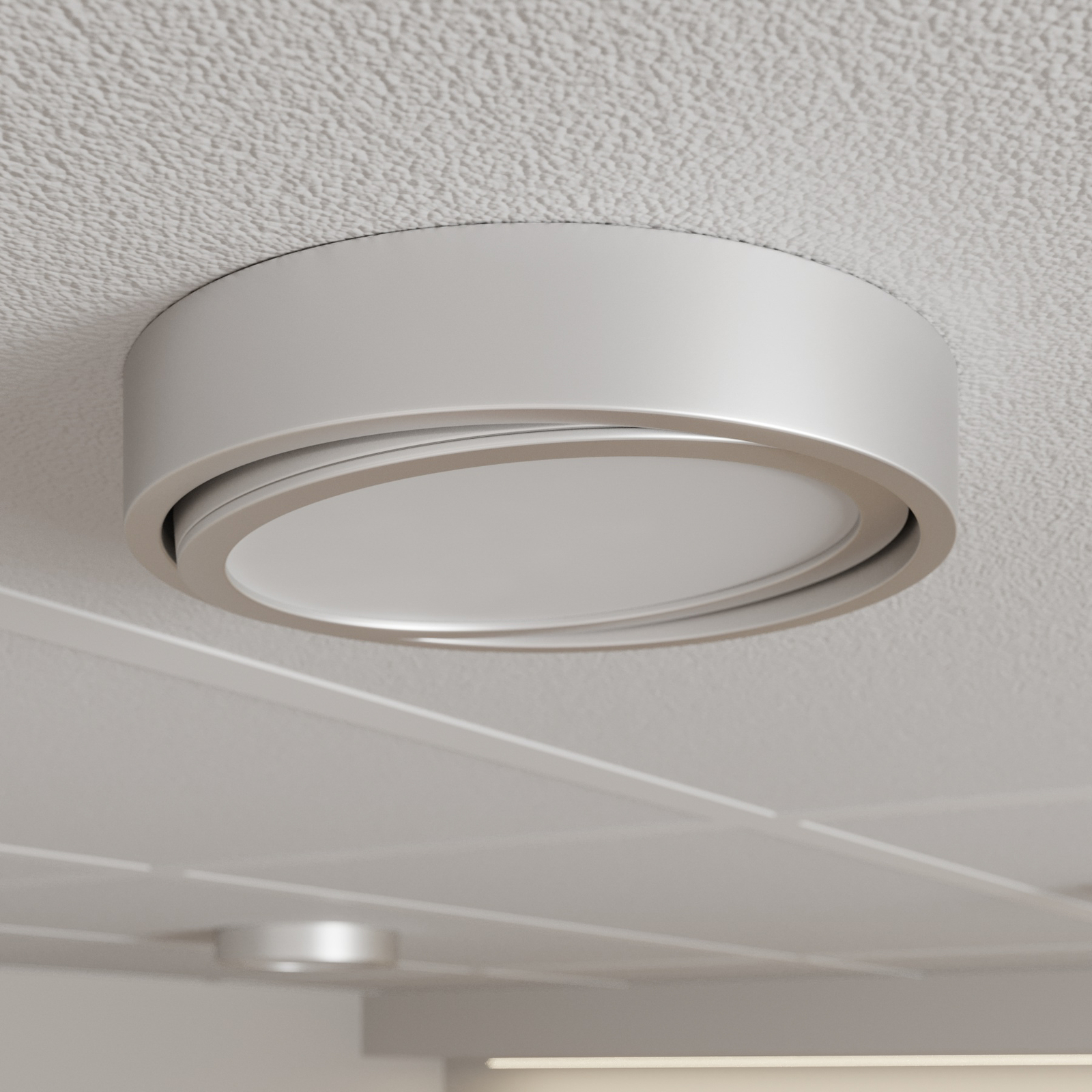 Prios Uvan LED plafondlamp draaibaar, rond, chroom