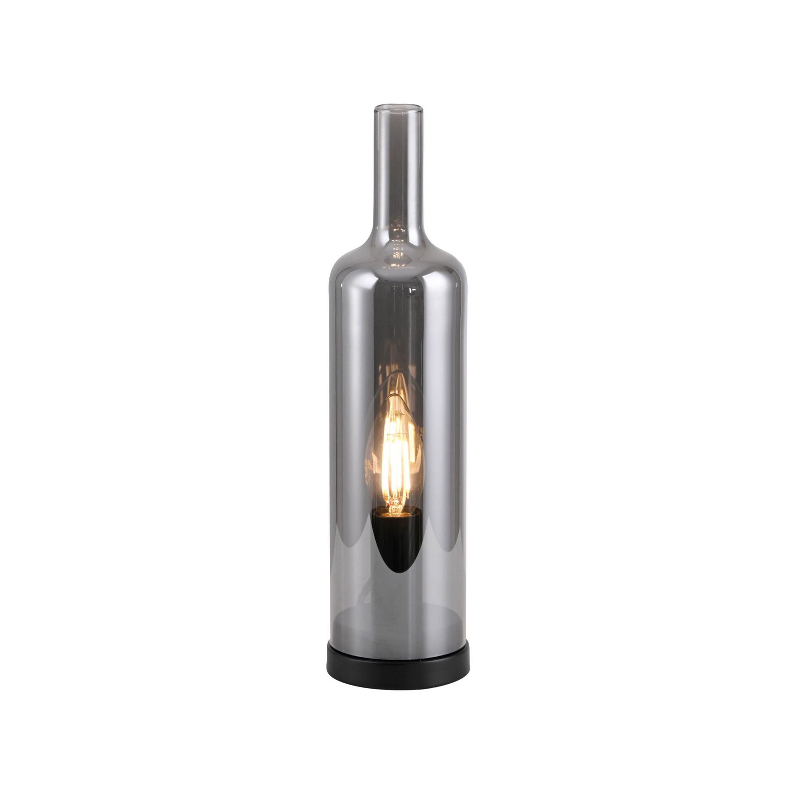 JUST LIGHT. tafellamp Bottle, rookgrijs, glas, E14