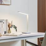 Nabíjateľná stolná lampa Lindby LED Rylas, biela, USB, CCT