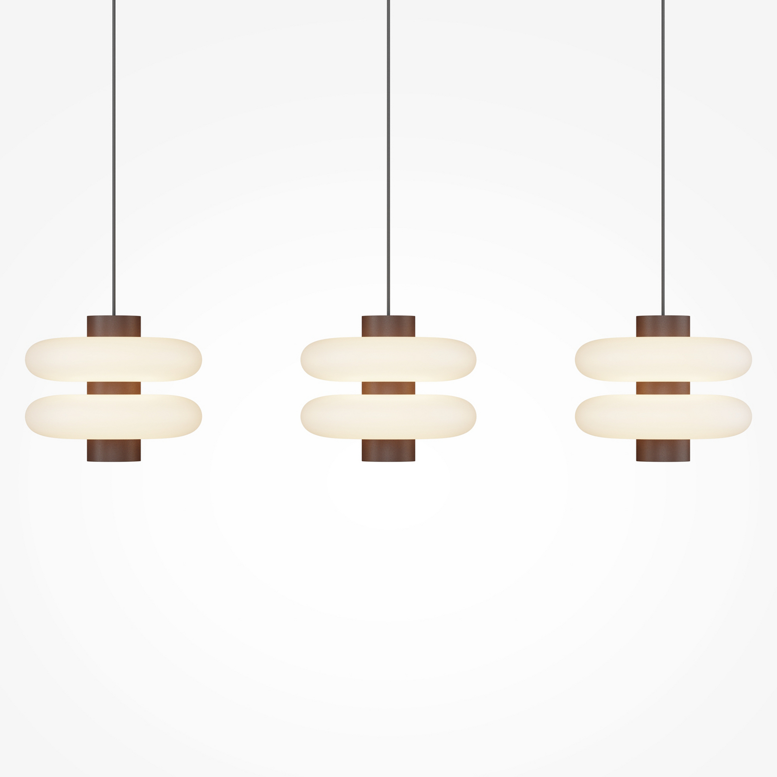 LED pakabinamas šviestuvas „Nuvem“, rudos spalvos, opalinis stiklas, ilgis 66 LED pakabinamas šviestuvas „Nuvem“, rudos spalvos, opalinis stiklas, ilgis 66