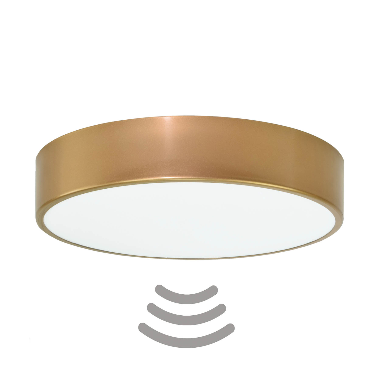 Lampa sufitowa Cleo 400, czujnik, Ø 40 cm złota