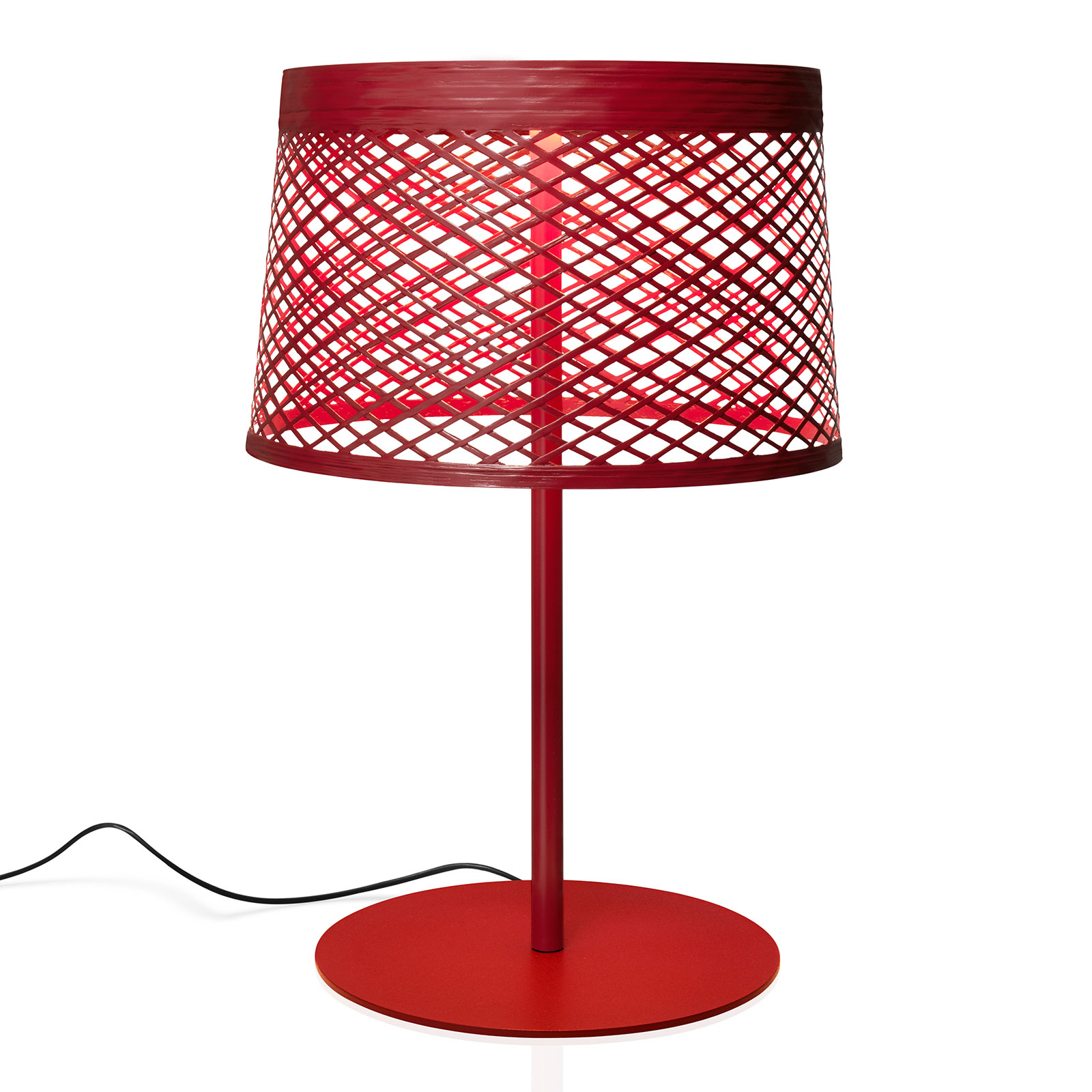 Foscarini Twiggy Grid XL LED-pöytävalaisin, karmiininpunainen, punainen