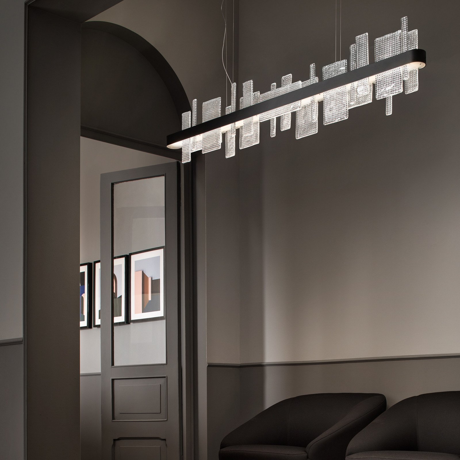 Suspensie cu LED Ribbon Linear 150 cm negru Up & Down