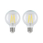 LED E27 8W G80 2 700 K filament dimbar klar 2-pack