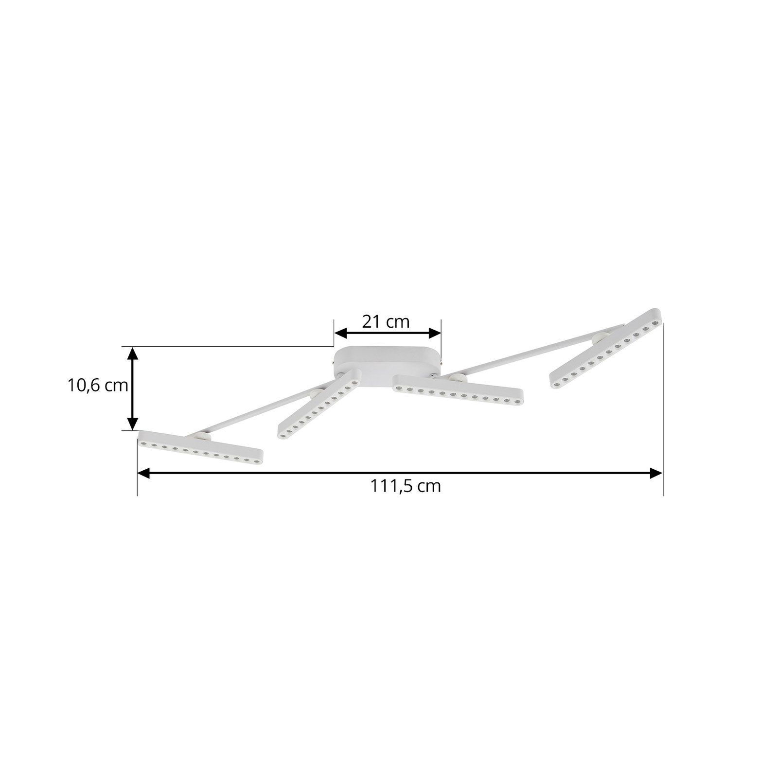 Eldrin LED-Strahler vierflammig Lichtpunkte 111 cm weiß - Lindby