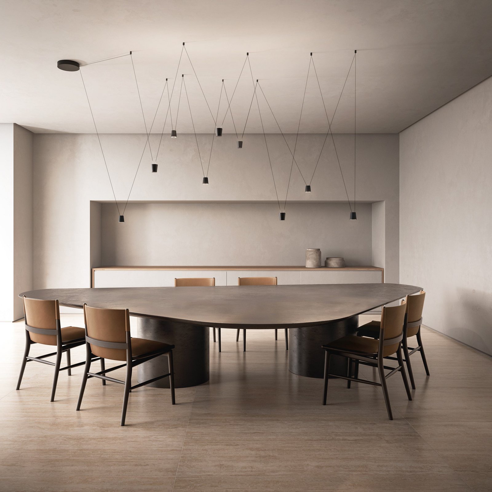 kdln Lampada LED a sospensione di design Sling, 2.700 K, a 1 luce, nera