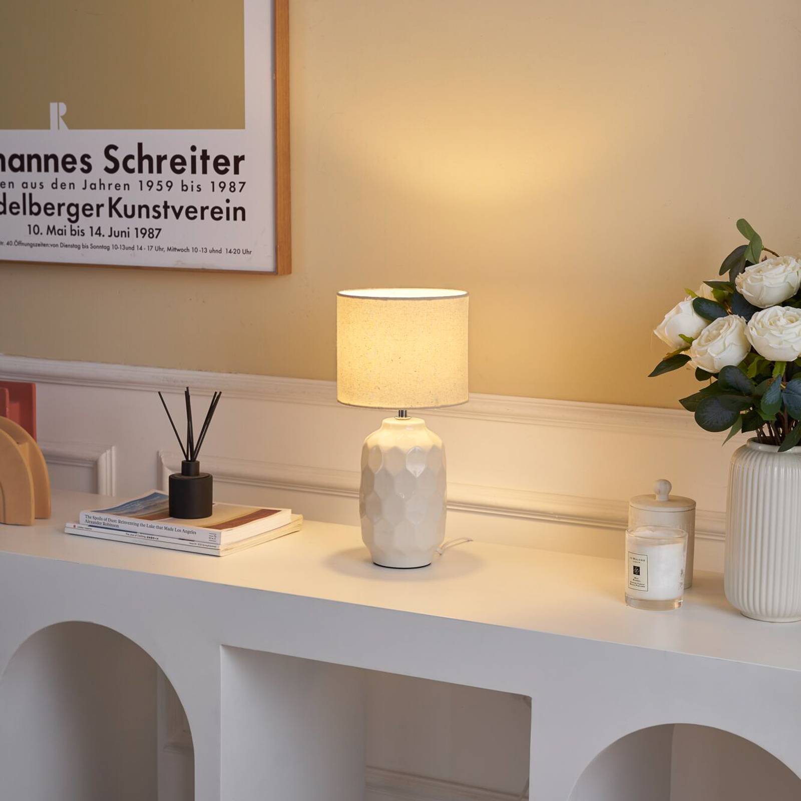 Photos - Desk Lamp Pauleen Charming Sparkle table lamp cream/terrazzo 