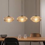 Esszimmerlampe Coco, Länge 115 cm, schwarz/rauchgrau, 3-flg.