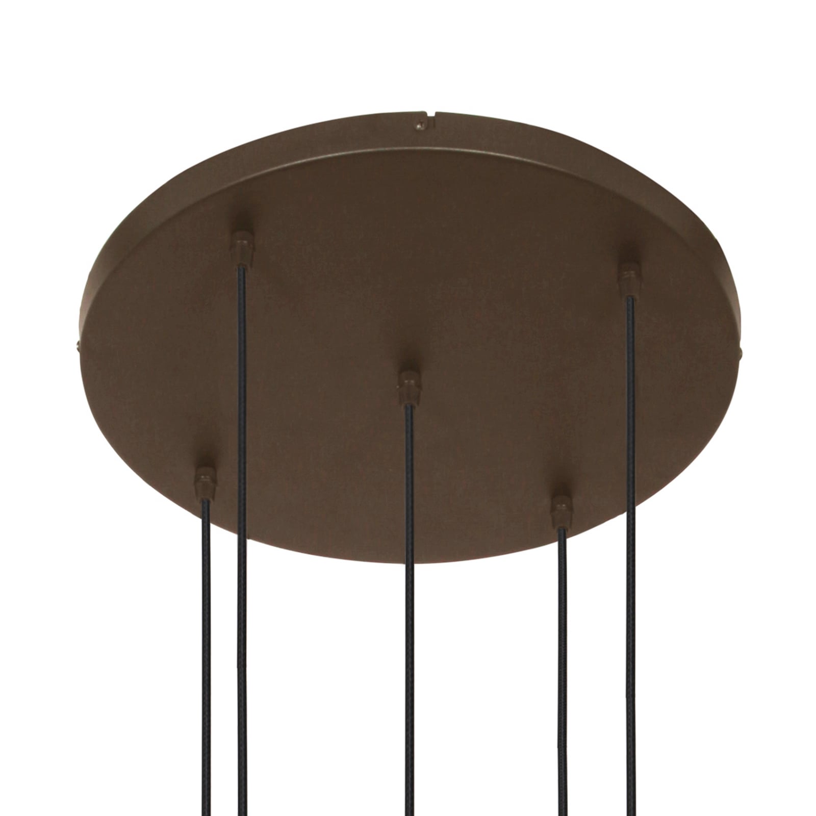 Suspension Bollique, marron/ambre, verre, à 5 lampes