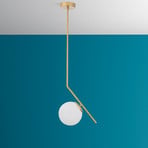 Hängeleuchte Dolunay, 25 cm lang, goldfarben, Glas, E27