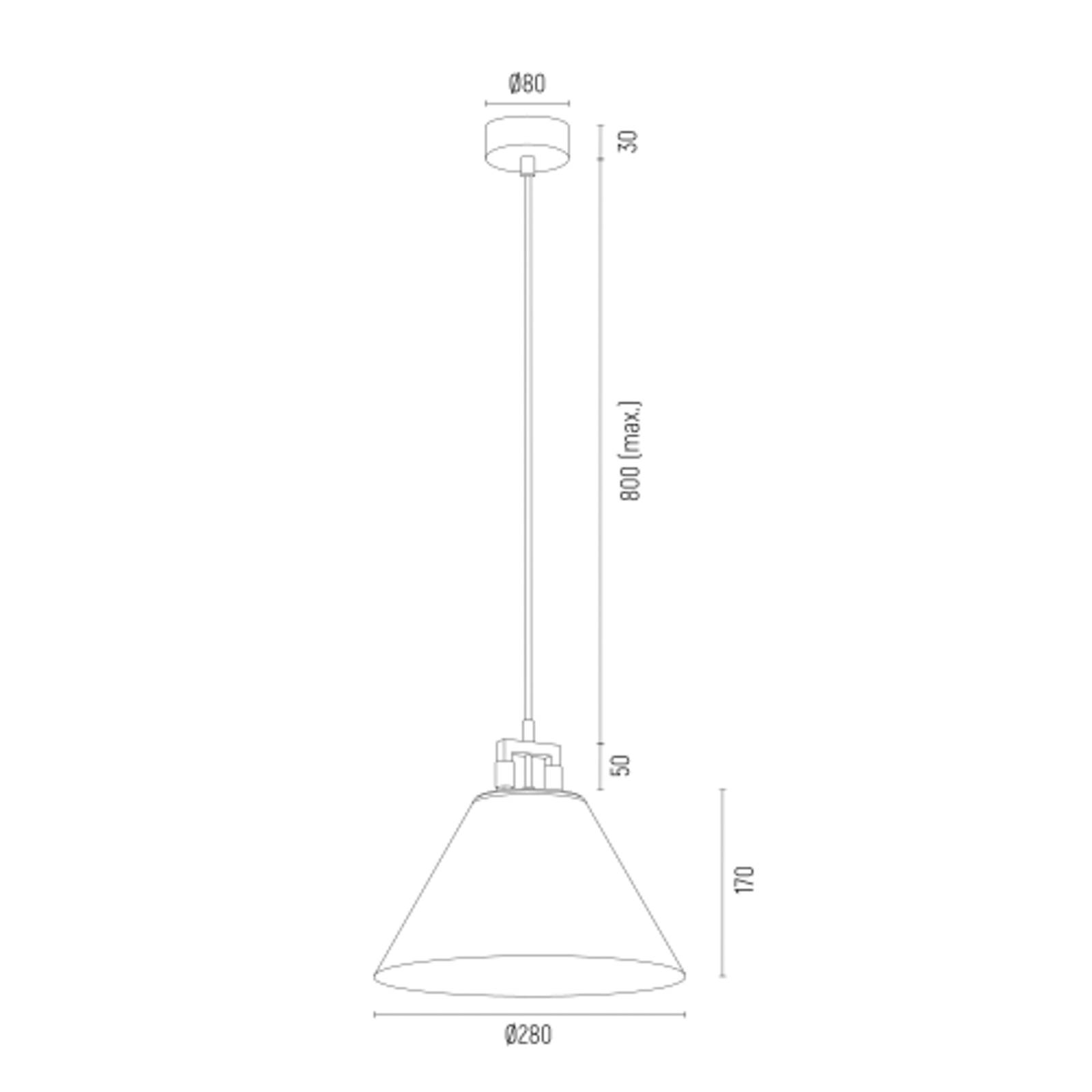 Lampa wisząca Orte, Ø 28 cm, 1-punktowa, biała