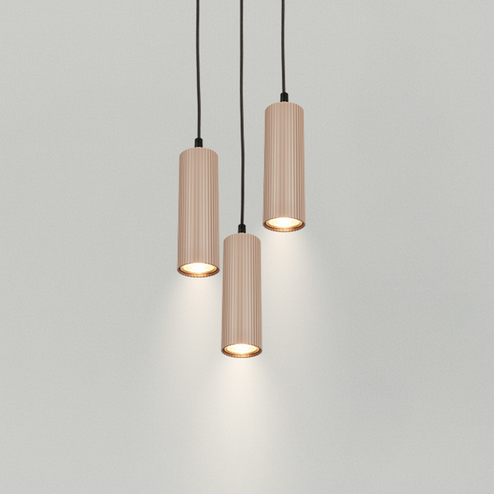 Briloner Lampa suspendată Ida bej cu 3 becuri Ø 20 cm GU10 - Bucătărie - Modern - bej negru - Metal