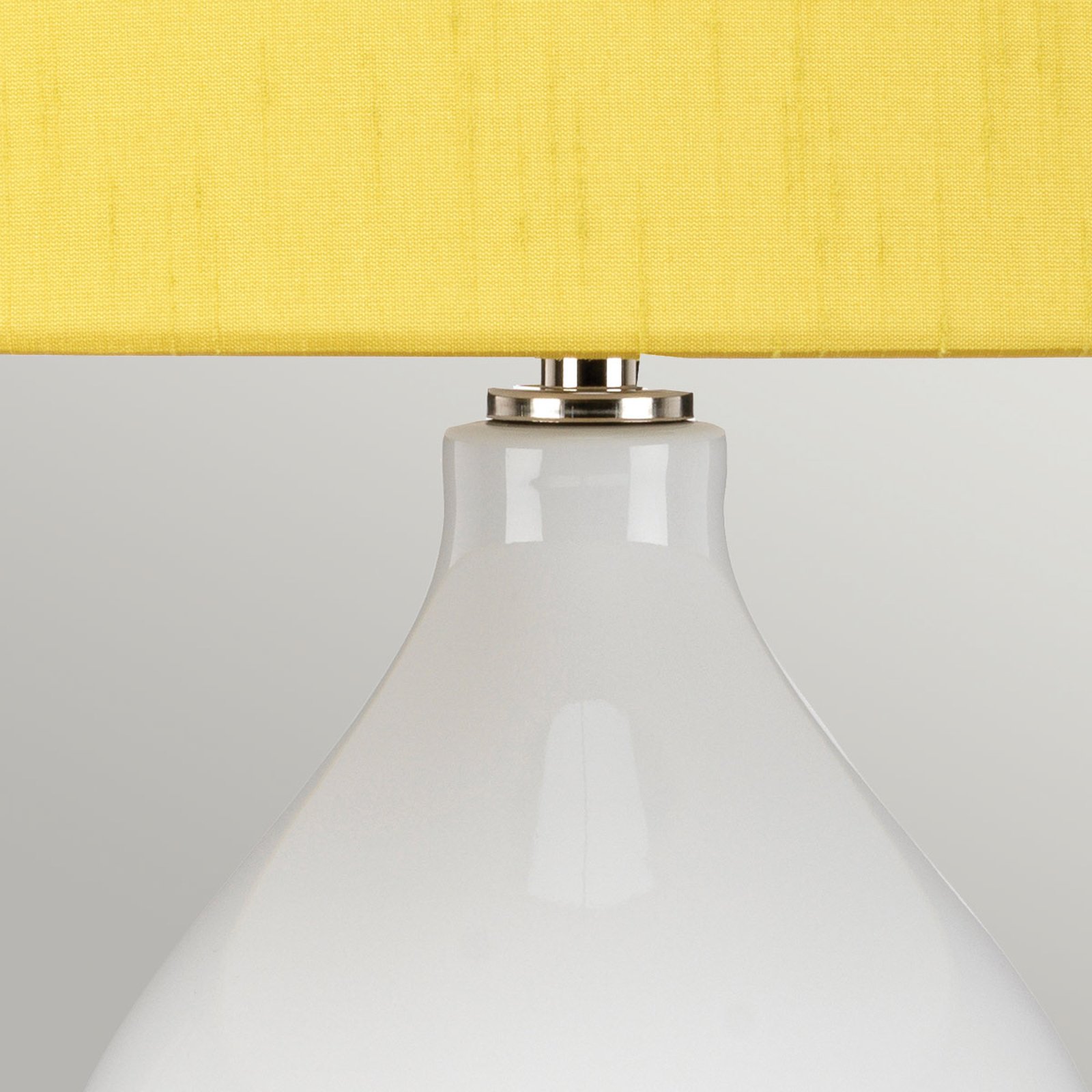 Textiel-tafellamp Isla nikkel gepolijst/geel