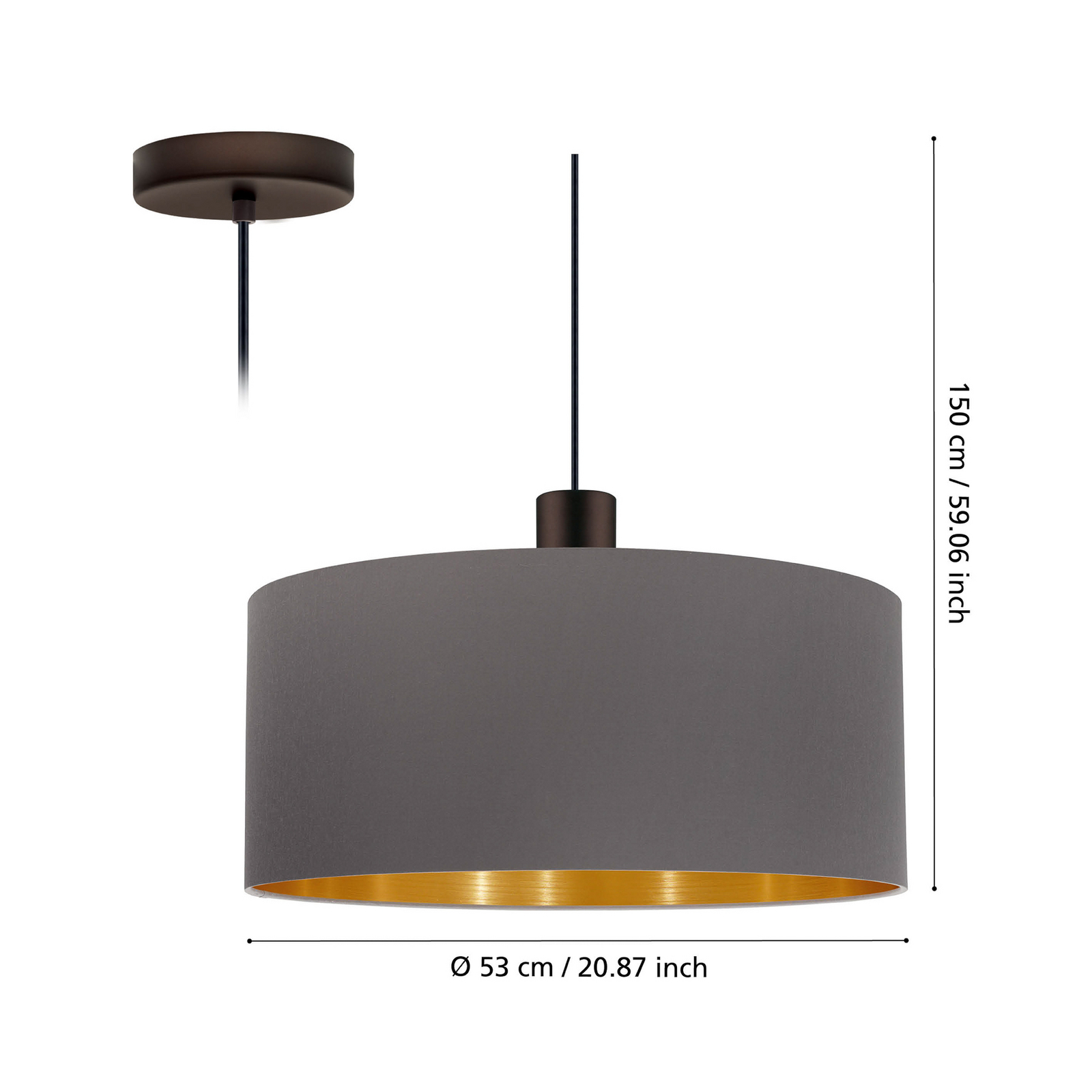 Hängelampe Concessa cappuccino/gold Ø 53 cm