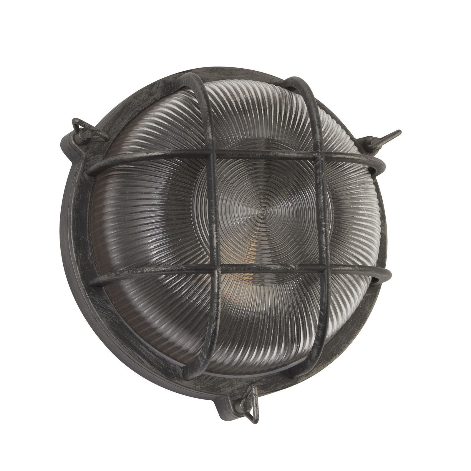 Lampe til båt Porto rund, svart-sølv