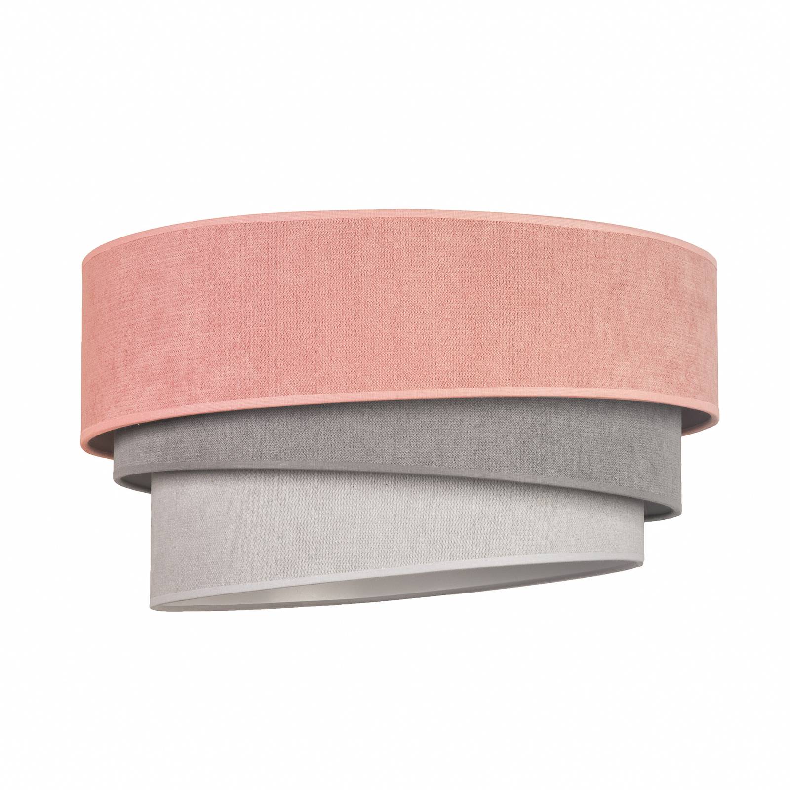Euluna Pastell Trio ceiling lamp Ø 45 cm pink/grey, for Living / Dining Room, velvet, E27, 40 W, H: 25 cm