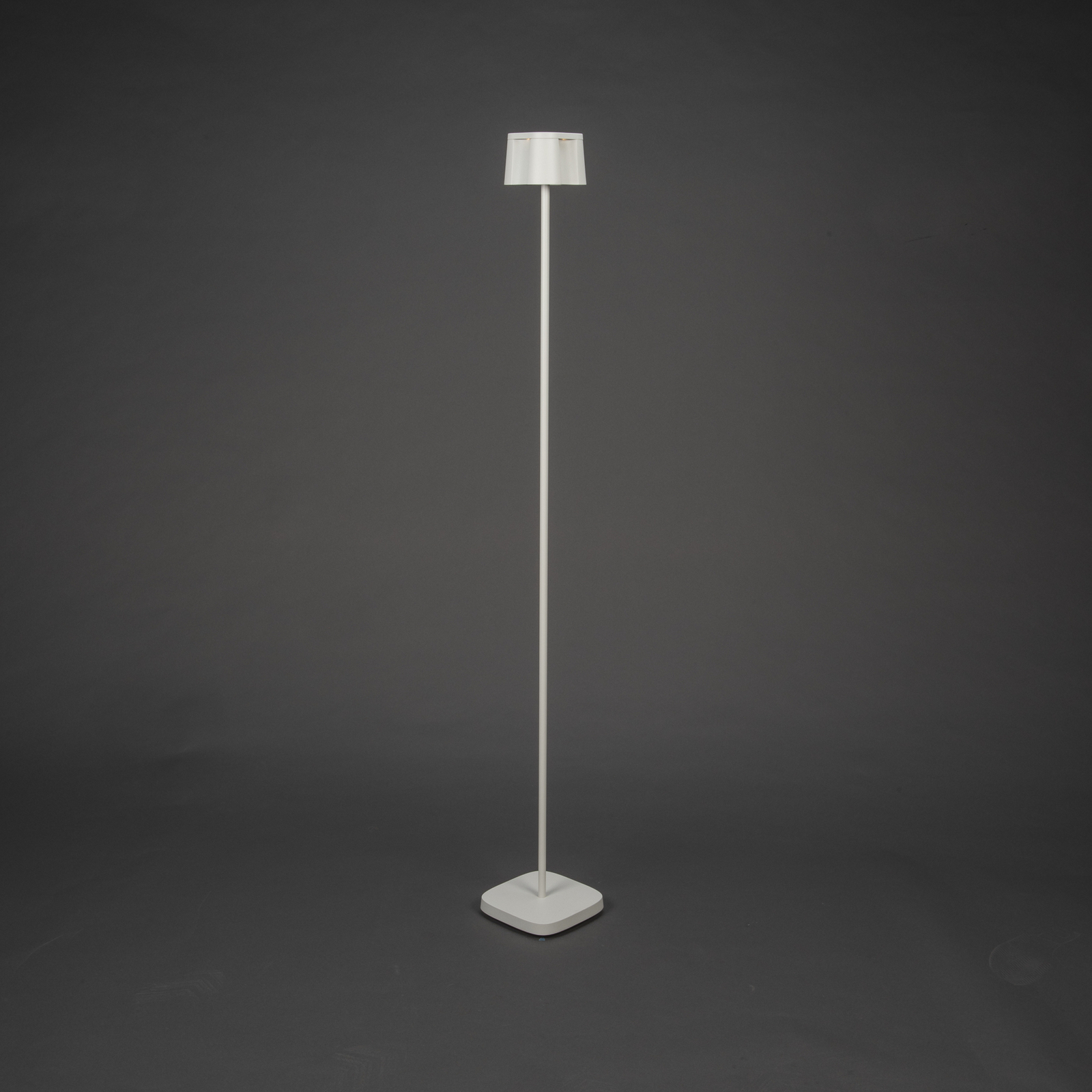 Mooie LED vloerlamp, wit, aluminium, IP54, dimmer, CCT