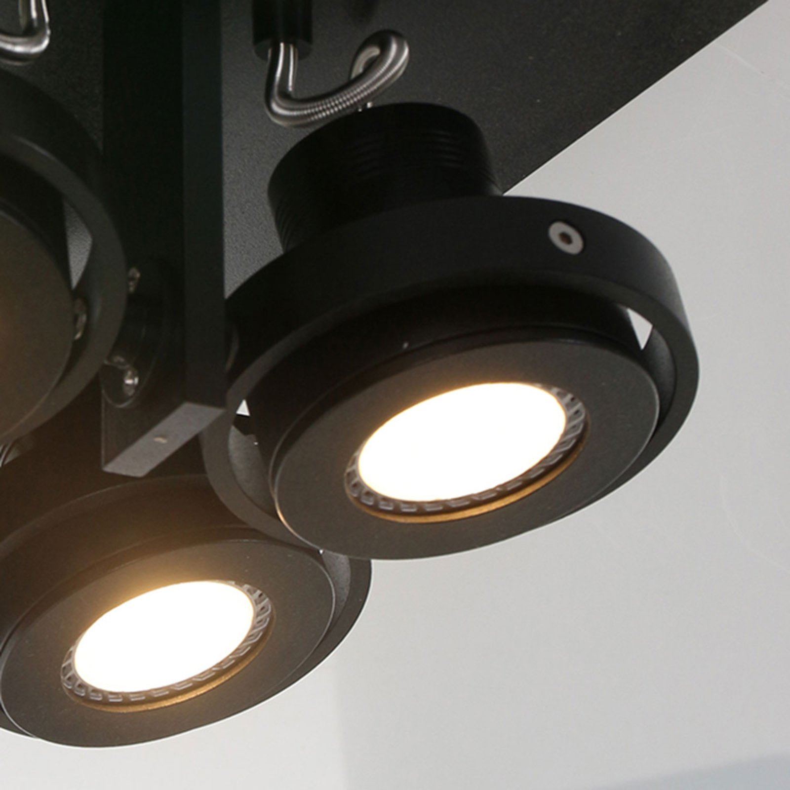Westpoint LED-loftspot, 4 lyskilder, sort