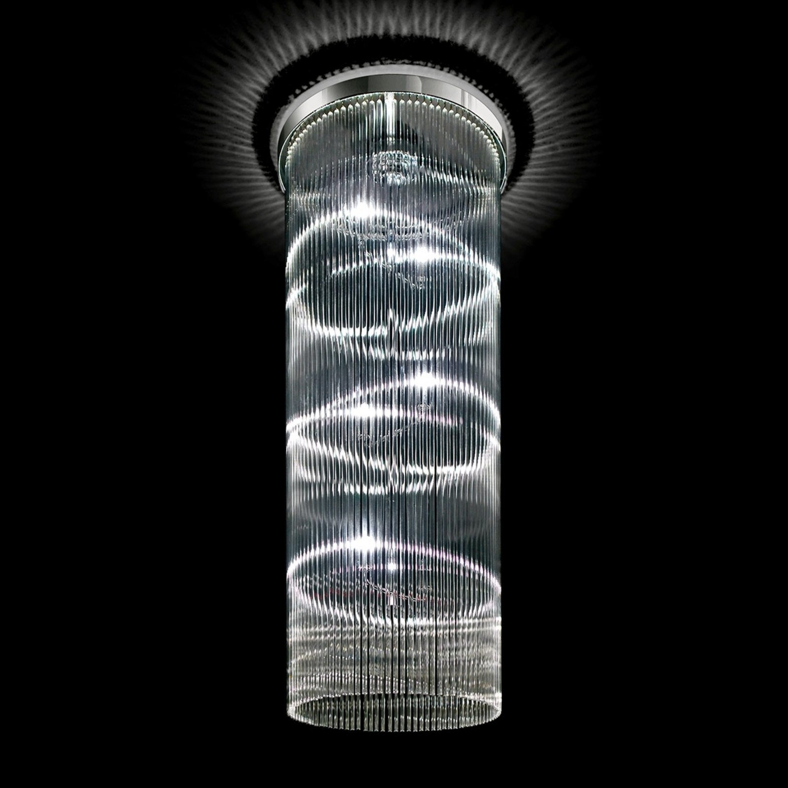 Novaresi Lampă suspendată cu tuburi de sticlă Cannucce - Camera de zi / sufragerie - Design - transparent crom