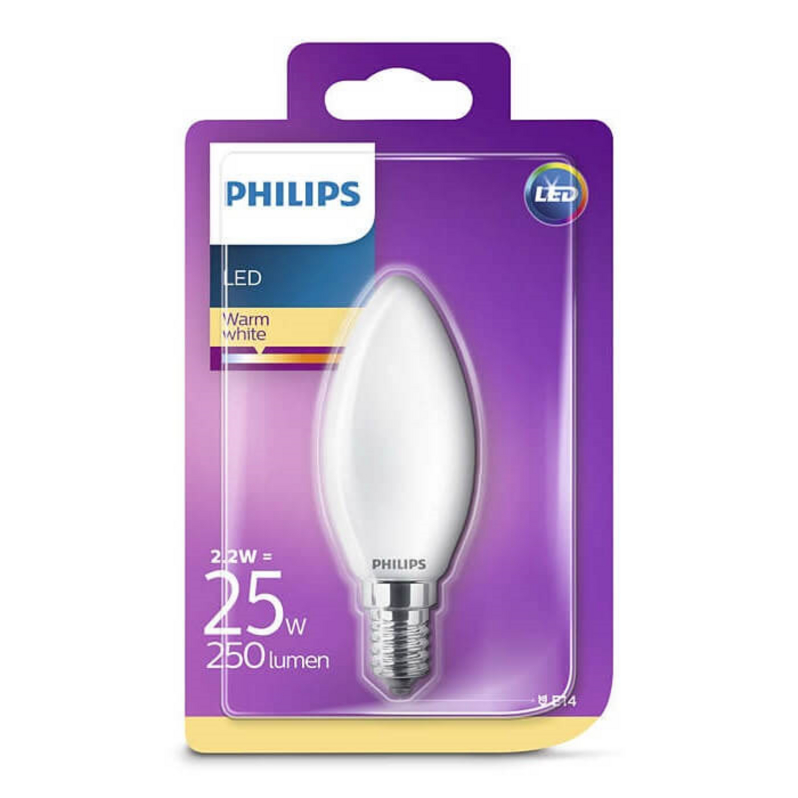 Bec LED 2,2W Glass Candle (250lm) E14 - Philips